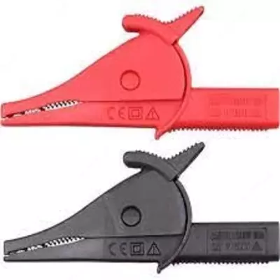 UNI-T UT-C02B(M4) — крокодил на резьбе (комплект красный/черный), CAT III 1000V/CAT IV 600V 10А