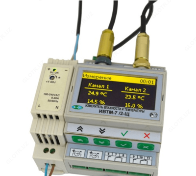 ИВТМ-7/1-Щ-2Р-2А-DIN — одноканальный стационарный измеритель-регулятор влажности и температуры в щитовом DIN-корпусе