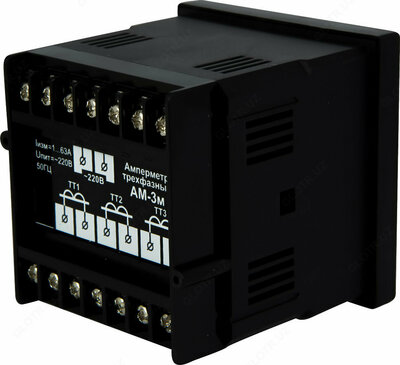 Амперметр трехфазный цифровой для внешних трансформаторов тока щитовое исполнение AM-3M DigiTop