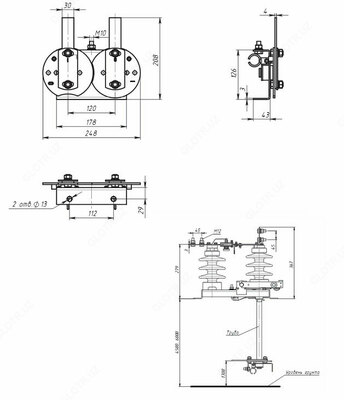 Разъединитель высоковольтный РЛНД .1-10II/400 УХЛ1