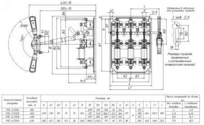 Рубильник РПС - 2/П 250А без ПН правая рукоятка