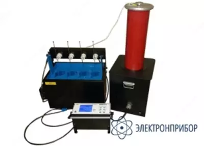 АВИЦ-120 исп.1 c АВИЦ-20П — аппарат высоковольтный испытательный в стальном корпусе совместно с ванной для испытаний