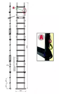 ЛУСК 3-4,85 — многозвенная стеклопластиковая лестница