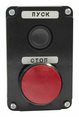 Пост кнопочный ПКЕ 122-2 У2 красный гриб IP54 пластик